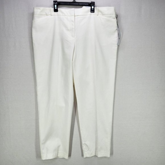 Liz Claiborne Womens Ankle Capri Stretch Pants Size 18 Career Emma Classic White - Picture 8 of 15
